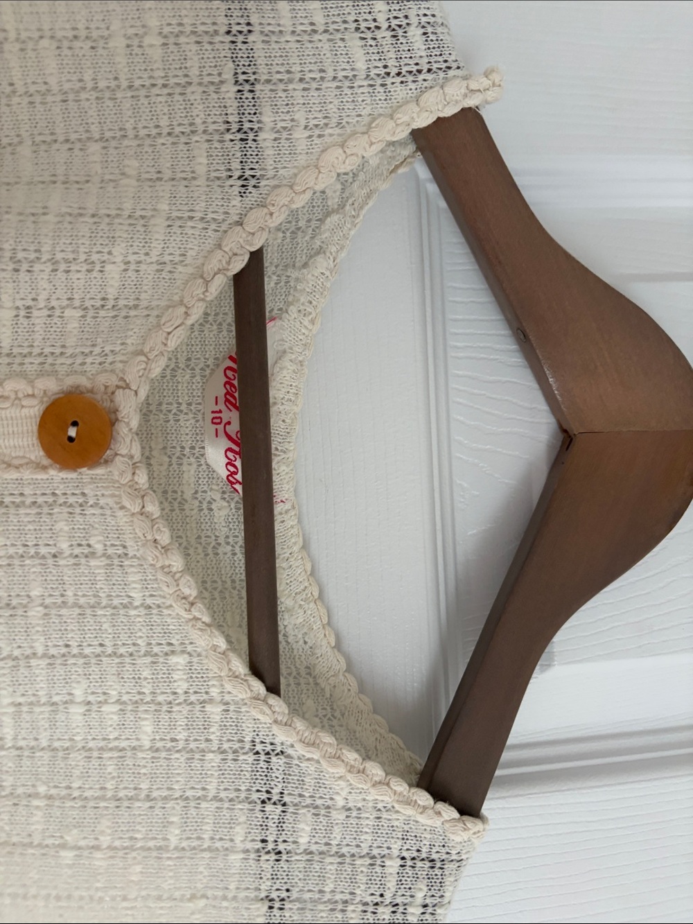 Cream Knit Button-Front Fringe Vest ( Great for summer) - Picture 3 of 4